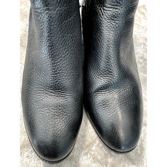 Halogen Black Leather Studded Strap Detail Side Zip Biker Ankle Boots Size 9 - Picture 7 of 7